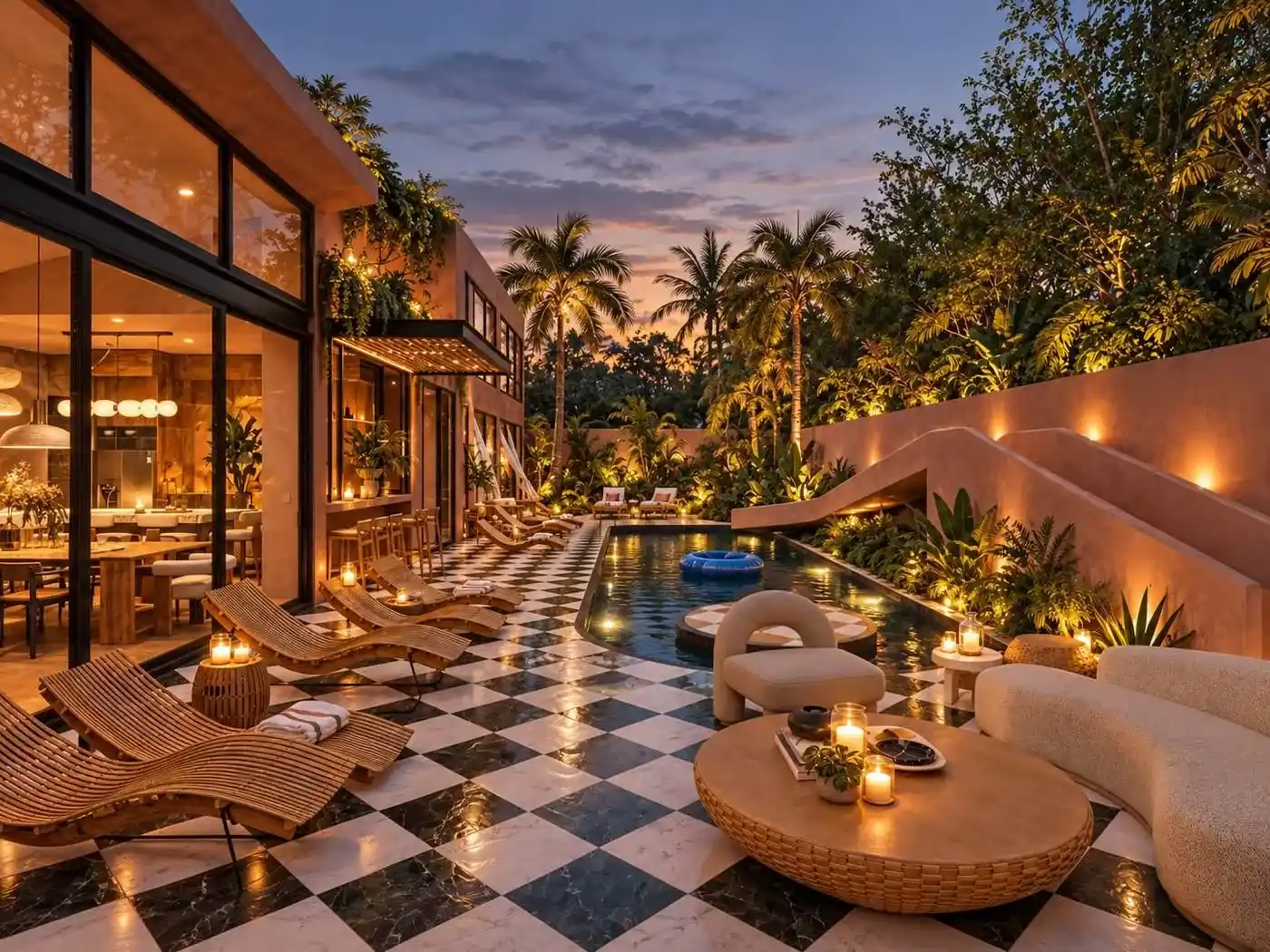 Villa Beverly large luxury villa in Tulum with private pool and waterslide